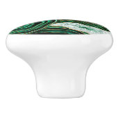 Moss Green Geodeとクリスタルデジタルアート セラミックノブ (側面)