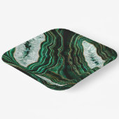 Moss Green Geodeとクリスタルデジタルアート ペーパープレート (傾斜あり)