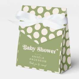 Moss Green Geometric Baby Shower Thank You フェイバーボックス