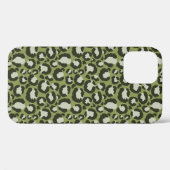 Moss Green Glamorous Leopard Spots Animal Print Case-Mate iPhoneケース (裏面 (横))