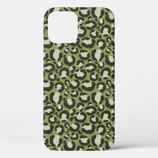 Moss Green Glamorous Leopard Spots Animal Print Case-Mate iPhoneケース (裏面)