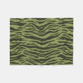 Moss Green Glamorous Tiger Stripes Animal Print フリースブランケット (正面(横))