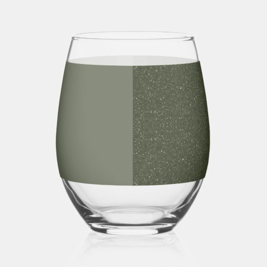Moss Green Glassモダンセット – カスタマイズ可能 ステムなしワイングラス (左)