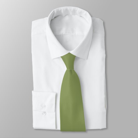 Moss Green Hidden Initials Solid Color Neck Tie ネクタイ (タイ)