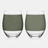 Moss Green Mixed Texture Glass Set – カスタマイズ可能 ステムなしワイングラス (右)