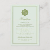 Moss Green Monogram Reception Card エンクロージャーカード (正面)