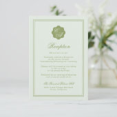 Moss Green Monogram Reception Card エンクロージャーカード (スタンド正面)