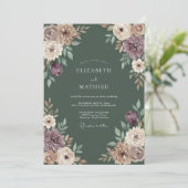 Moss Green Moody Autumnal Wedding 招待状 (スタンド正面)