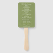 Moss Green Signatureスクリプト結婚式 プログラム ハンドファン (裏面)