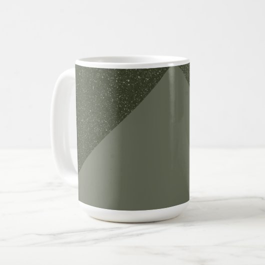 Moss Green Splitモダンテクスチャマグ コーヒーマグカップ (正面左)