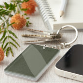 Moss Green Split Diagonal Keychain – カスタマイズ可能 キーホルダー (正面右)
