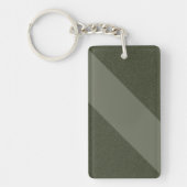 Moss Green Split Diagonal Keychain – カスタマイズ可能 キーホルダー (正面)