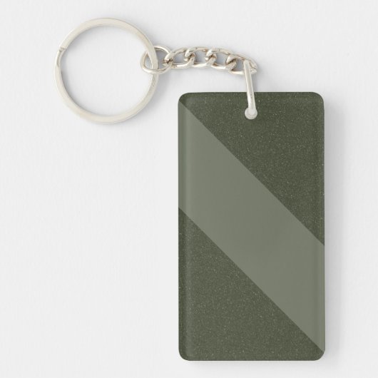 Moss Green Split Diagonal Keychain – カスタマイズ可能 キーホルダー (正面)