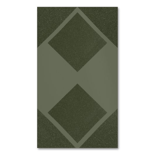 Moss Green Split Diamond – 名刺マグネット (正面縦)