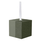 Moss Green Split Texture Cubeオーナメント- カスタマイズ キューブオーナメント (裏面アングル)