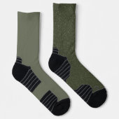 Moss Green Textured Crew Socks – ウィメンズカスタム ソックス (右)