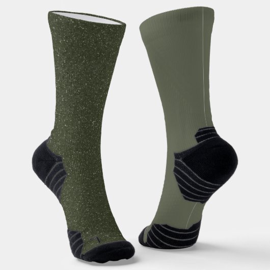 Moss Green Textured Crew Socks – ウィメンズカスタム ソックス (傾斜あり)