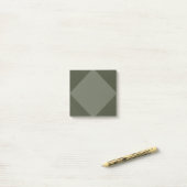 Moss Green Textured Diamondメモ帳 ポストイット (デスク上)
