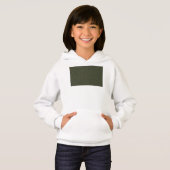 Moss Green Textured Kids Pulloverフード付きスウェットシャツ(カスタ (正面フル)