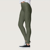 Moss Green Textured Lookレギンス – カスタマイズ可能 レギンス (左)