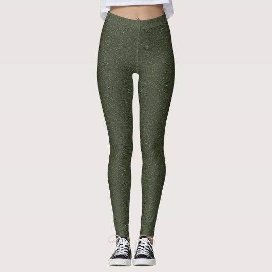 Moss Green Textured Lookレギンス – カスタマイズ可能 レギンス (正面)