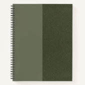 Moss Green Textured Spiral Notebook – カスタマイズ可能 ノートブック (正面)