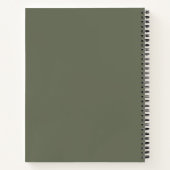 Moss Green Textured Spiral Notebook – カスタマイズ可能 ノートブック (裏面)