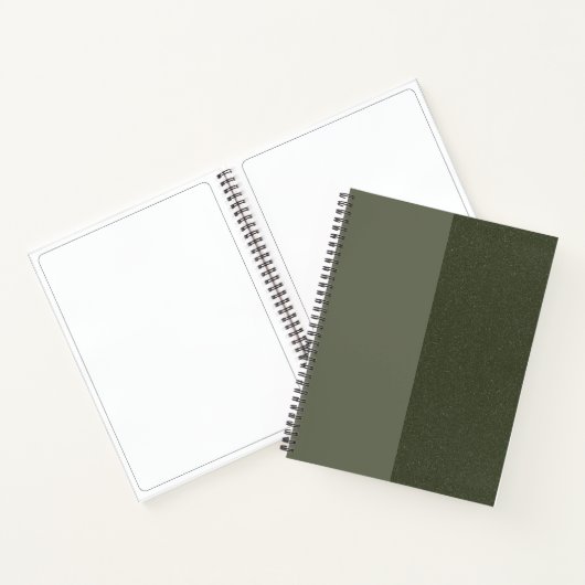 Moss Green Textured Spiral Notebook – カスタマイズ可能 ノートブック (内部)