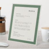 Moss Green wedding menu Pedestal Sign 台座サイン (インサイチュ)