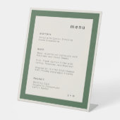 Moss Green wedding menu Pedestal Sign 台座サイン (正面)