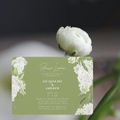 Moss Green White Hydrangeas Rehearsal Luncheon II 招待状