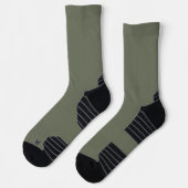 Moss Green Women's Crew Socks – カスタマイズ可能なスタイル ソックス (左)