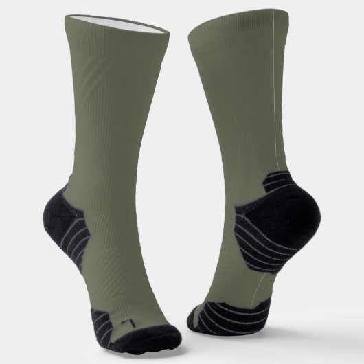 Moss Green Women's Crew Socks – カスタマイズ可能なスタイル ソックス (傾斜あり)