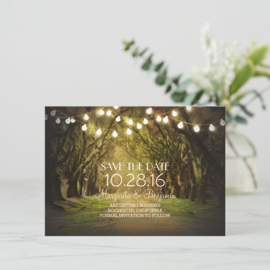 Moss Tree Path 素朴 String Lights日付の保存 セーブザデート (スタンド正面)