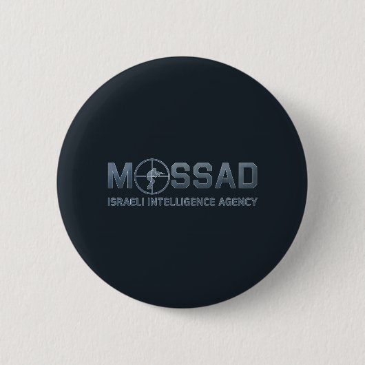 Mossad -イスラエルの情報機関-規模 缶バッジ (正面)