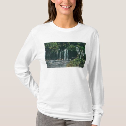 Mossbrae FallsShastaの春の眺め、カリフォルニア Tシャツ (正面)