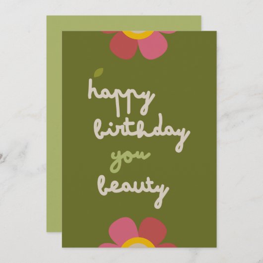 MOSSY開花-誕生日フローラ招待状カード シーズンカード (正面/裏面)