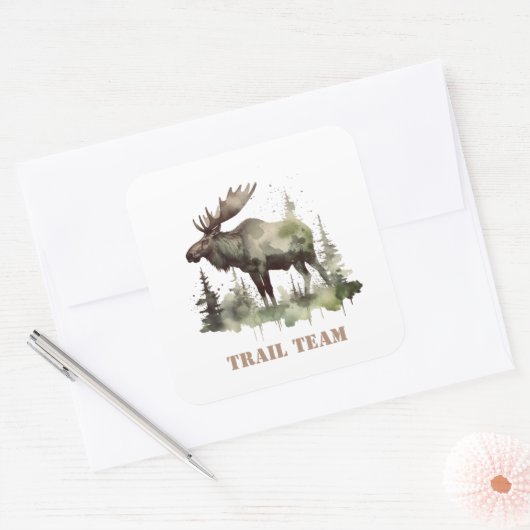 Mossy Moose Wildlife Portrait, custom スクエアシール (封筒)