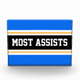 MOST ASSISTSアスレティックブルー白黒ストライプ フォトブロック