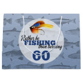 Most Be魚釣りカスタム誕生日パーティー ラージペーパーバッグ (正面)