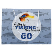 Most Be魚釣りカスタム誕生日パーティー ラージペーパーバッグ (裏面)