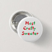 "Most Crafty Sweater"アワードボタン 缶バッジ (正面&裏面)