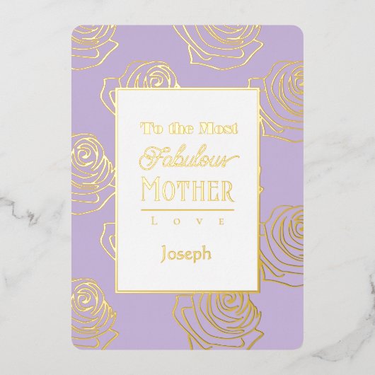 Most Fabulous Mother Lavender Foil Invitation 箔招待状 (正面)