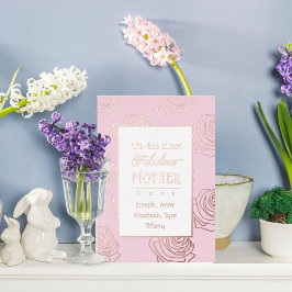 Most Fabulous Mother Pink 箔招待状