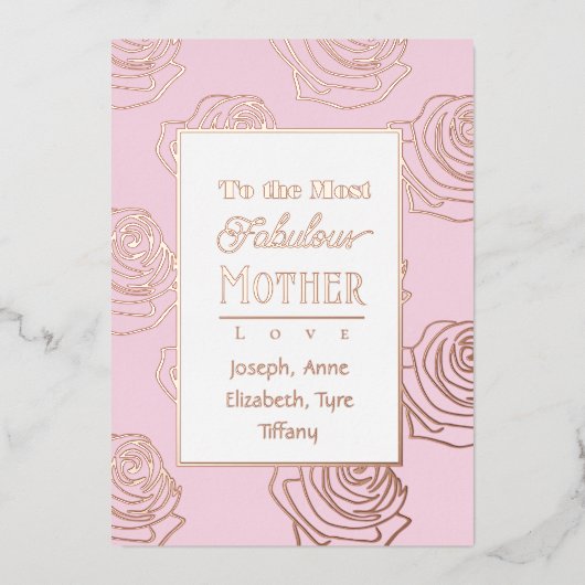 Most Fabulous Mother Pink 箔招待状 (正面)