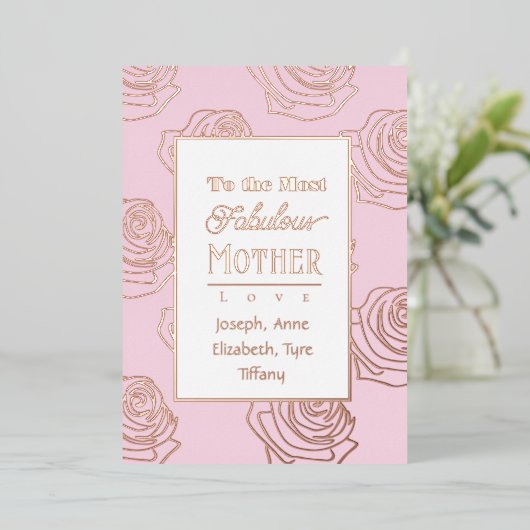 Most Fabulous Mother Pink 箔招待状 (立ち正面)