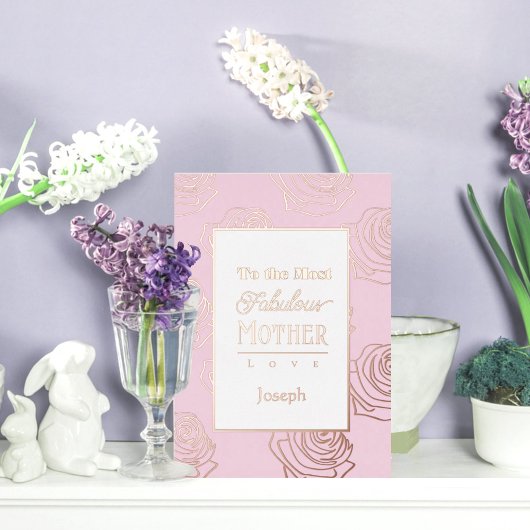 Most Fabulous Mother Pink Foil Invitation 箔招待状
