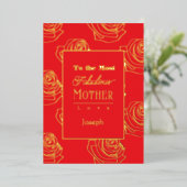 Most Fabulous Mother Red Rose Foil Invitation 箔招待状 (立ち正面)