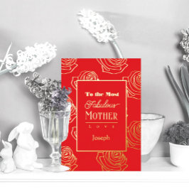 Most Fabulous Mother Red Rose Foil Invitation 箔招待状