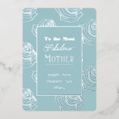 Most Fabulous Mother Robin Egg Blue 箔招待状 (正面)